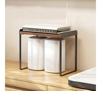 Compact Desktop Media Stand, Modern AV Cabinet for HiFi Audio & Entertainment Devices, Mini Audio Component Rack, Stylish TV Stand & Record Player Holder