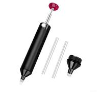 Compact Desoldering Tool Solder Sucker Featuring Metal Shell and Silicone Nozzle for Durability and Thermal Safety During Active Soldering (BLack)