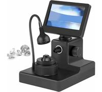 Compact Diamond Girdle Viewer, 50-1500X Digital Engraving Microscope with 4.3in LCD Screen; LED Fill Light, for Waist Code Identification