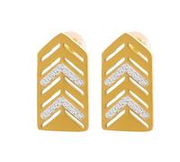 Compact Diamond-Studded Diamond-Shaped Stud Earrings Minimalist Design Gold-Plated Finish Everyday Wear Gatherings Parties Women's Accessories