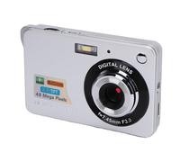 Compact Digital Camera, 2.7 Inch Screen Built in Microphone Compact Travel Camera 48MP 4K Anti Shaking 20 Filters 8x Zoom for Kids Students for Video Recording (Silver)