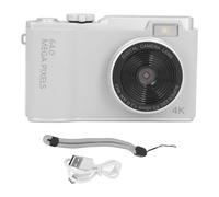 Compact Digital Camera, 48MP 1080P Selfie Camera with 2.4 Inch Screen 16x Zoom Auto Face Beauty Multi Color Filters, Anti Shake Retro Video Camera for Travel Recording Life (White)