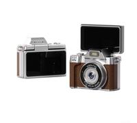 Compact Digital Camera with Flip Screen, 1080P Portable for mini CCD Camera for Students, One-click Shootings 1.47'' Screen for Vlogging and Selfies(Brown)