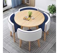 Compact Dining Table Set with 4 Stacking Chairs - 80cm Round Table for Club Reception Office - Space-Saving Design Modern Furniture Solution