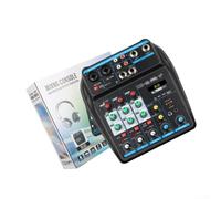 Compact DJ Controller Mixer 4-Channel with USB for mp3 Player 48V for Studio Recording Voice Changer Effects Sound Board(White)