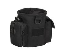 Compact Drawstring Tactical Dump Pouch Bag Dog Treat Training Pouch for Range Shooting, Hunting Airsoft ，Also As Training Bag for Doggie Puppy Treat Snack Pet Toys (Black)