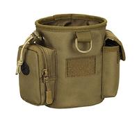 Compact Drawstring Tactical Dump Pouch Bag Dog Treat Training Pouch for Range Shooting, Hunting Airsoft ，Also As Training Bag for Doggie Puppy Treat Snack Pet Toys (Khaki)