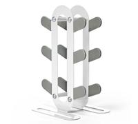 Compact Dumbbell Rack Stand - Space-Saving Weight Rack for Home Gym, Sturdy Weight Holder for Dumbbells, Small Weight Rack for Women’s Weights & Free Weight Storage (Dumbbells Not Included) (White, 3