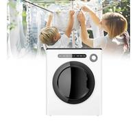 Compact Electric Dryer, 8.8 Lb Front-Loading Washer-Dryer with UV Sterilization and Humidity Sensor for Baby Clothes and Small Items, Stainless Steel Drum