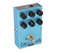 Compact Electric Guitar Distortion Overdrive Pedal, Stylish Vintage Design with Intuitive Knob Controller for Musicians, Light Blue