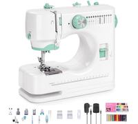 Compact Electric Sewing Machine for Kids, Mini Portable Design with LED Light, 12 Built-In Stitch Patterns, 6 Presser Feet, 2-Speed Control