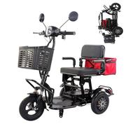 Compact Electric Tricycle - Lightweight, Foldable, and Leisure-Style Personal Mobility Scooter for Seniors (Suitable for Men and Women) Black,30A
