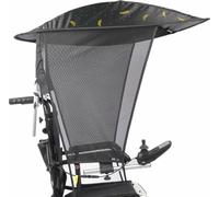 Compact Electric Wheelchair Umbrella - Low-Profile Design, Does Not Obstruct View, Effective Shade, Simple Operation