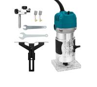 Compact Electric Wood Trimmer Router Kit 30000RPM 1 4 Palm Router Tool Ideal for Precision Carpentry DIY Edge Finishing (Blue, 20 x 8.5 x 8.5 cm)