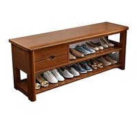Compact Entryway Shoe Bench with Integrated Drawer Organizer - Stylish Storage Solution for Hallway and Porch - Perfect for Small Spaces