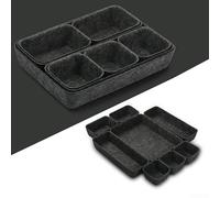 Compact Felt Storage Box Set Designed to Organize For Cosmetics Accessories and Office Supplies with Sturdy Build (Dark gray)