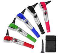 Compact Fiber Optic Otoscope Kit | 2.5V Halogen Light | Magnifying Lens | 2.5X Magnification | Portable ENT Diagnostic Set with Free Specula and Carry Pouch (Blue)
