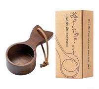 Compact Fish Style Measuring Spoon Crafted from Solid Walnut Wood for Scooping For Coffee Beans Tea and Dry Food Essentials Daily Use (B)