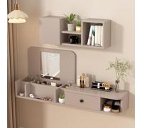 Compact Floating Makeup Table with Drawer, Space-Saving Vanity for Small Spaces, Bathroom & Bedroom, Stylish Grey Design (120cm/47.2in)