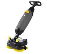 Compact Floor Scrubber, Walk Behind Industrial Scrubber, 17" Cleaning Width, Double Brushes, 360° Rotating Head for Home, Office, Hotel Use