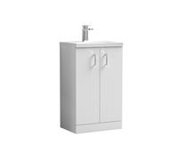 Balterley Compact Floor Standing 2 Door Vanity Unit Ceramic Basin White 500mm Balterley White