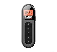 Compact FM Radio with Backlight Function and Clear LCD Screen, Tailored for Outdoor Listening in Camping Hiking and Walking (Black)