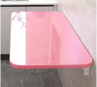 Compact Foldable Wall Desk - Space-Saving Mountable Computer & Dining Table for Small Spaces, Perfect for Home Office & Kitchen - Stylish Pink 50cm