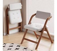 Compact Folding Chairs Set of 2 for Indoor Use Sturdy and Durable Space-saving Design Comfortable Seating for Living Rooms and Bedrooms (White Dark Wood Grain)