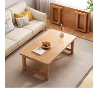 Compact Folding Coffee Table with Sturdy Legs No Assembly Required Ideal for Living Room & Floor Seating Natural Finish Small Size for Space-Saving Solutions