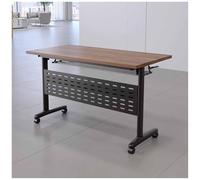 Compact Folding Conference Table with Flip-Top & Lockable Casters - Mobile Space-Saving Seminar Desk for Office School Meeting Rooms & Workspaces