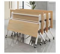 Compact Folding Conference Table with WheelsSpaceSaving Desk for Offices Training Rooms & MeetingsEasy Assembly Portable Design for Small Spaces