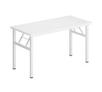 Compact Folding Desk 46.8" SpaceSaving Writing Table for Home OfficeNo Assembly Needed Stylish White Top Perfect Small Workspace Solution (80x40x75cm)