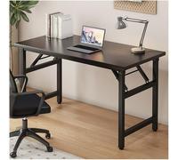 Compact Folding Desk for Home Office & Study, Simple No Assembly Writing Table, Small Stand-Up Desk, Black, 80x40cm (31.5x15.75in), Space-Saving Design