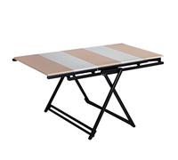 Compact Folding Dining Table - Extendable Table with Solid Wood Top and Metal Frame, Space-Saving Design for Small Spaces