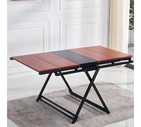 Compact Folding Dining Table - Extendable Table with Solid Wood Top and Metal Frame, Space-Saving Design for Small Spaces