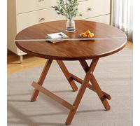Compact Folding Dining Table for Small Spaces Solid Wood with Storage No Assembly Required Black 70x72cm (27x28in) - Perfect for Apartments and Cozy Homes