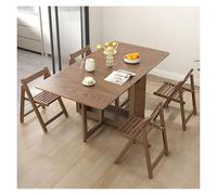 Compact Folding Dining Table Set with Hidden Storage Chairs - Space-Saving Drop Leaf Design for Small Kitchens, Apartments, and Home Offices