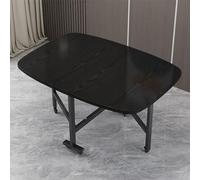 Compact Folding Dining Table Wooden Drop Leaf Space-Saving Table with 6 Wheels Extendable Versatile Kitchen Table for Small Spaces (120x70cm / 47x28inch)