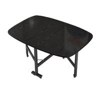 Compact Folding Drop Leaf Dining Table - Extendable Wooden Butterfly Table with Wheels, Space-Saving Design for Small Spaces, Round Edges, Portable Kitchen Desk for Apartments & Small Rooms