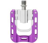 Compact Folding Pedals with 12 Anti-Slip Nails per Side and Smooth 3 Bearing Rotation for Brompton and For Dahon Models (Silver Purple)