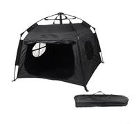 Compact Folding Pet Tent for Cats and Dogs Ideal for Outdoor Adventures and Camping (Black)