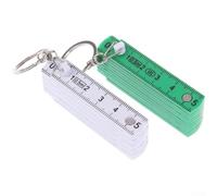 Compact Folding Ruler Keychain 50cm Plastic Measuring Tool for Carpentry School Office - Portable Pocket Scale Blue Green Red Yellow White(green)