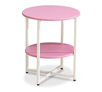 Compact Folding Side Table - 2 Tier Round Accent Table, Portable Sofa End Table, Modern Bedside Cabinet, Multi-Functional Living Room Furniture