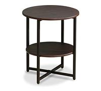 Compact Folding Side Table - 2 Tier Round Accent Table, Portable Sofa End Table, Modern Bedside Cabinet, Multi-Functional Living Room Furniture