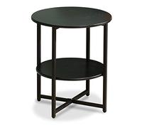 Compact Folding Side Table - 2 Tier Round Accent Table, Portable Sofa End Table, Modern Bedside Cabinet, Multi-Functional Living Room Furniture