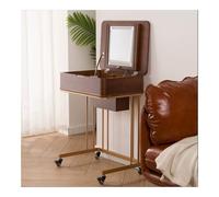 Compact Folding Vanity Table with Drawer for Jewelry Storage, Wooden Makeup Desk with Mirror, Mini Dressing Table for Small Spaces, Stylish and Functional Makeup Station