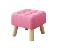 Compact Footstool Soft Fabric Low Ottoman Comfortable Pouf for Living Room Solid Wood Footrest Versatile Seating for Sofa & Desk Stylish Home Décor (Color:)