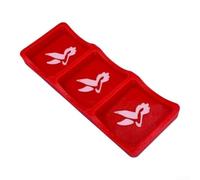 Compact for mahjong Accessory 9.5cm x 3.2cm for Table Games Compact(Red) | Three distinct compartments, efficient for tile sorting, smooth plastic finish, prevents game delays, easy to clean