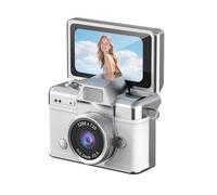 Compact For Mini Keychain Digital Camera Featuring 180 Degree Flip Screen, 720P Imaging, Bright Fill Light, Type C Charging, 1.47 Inch HD Display (White)