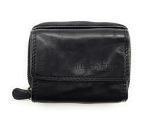 Compact Genuine Leather Wallet for Men and Women - Small Wallet with RFID Protection, 2 Bill Compartments, Zipped Coin Compartment, Genuine Leather, Black Washed Leather, S, Casual